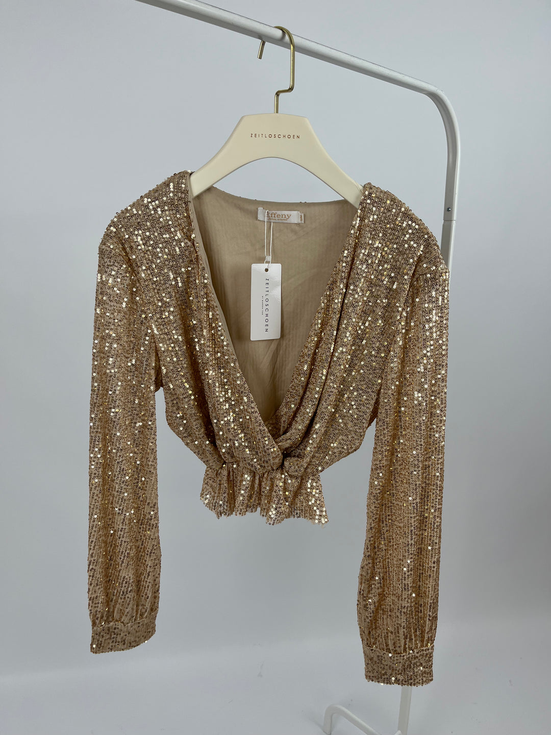 CROPPED SHIRT SPARKLING CHAMPAGNER GR. S/M (EINZELTEIL)