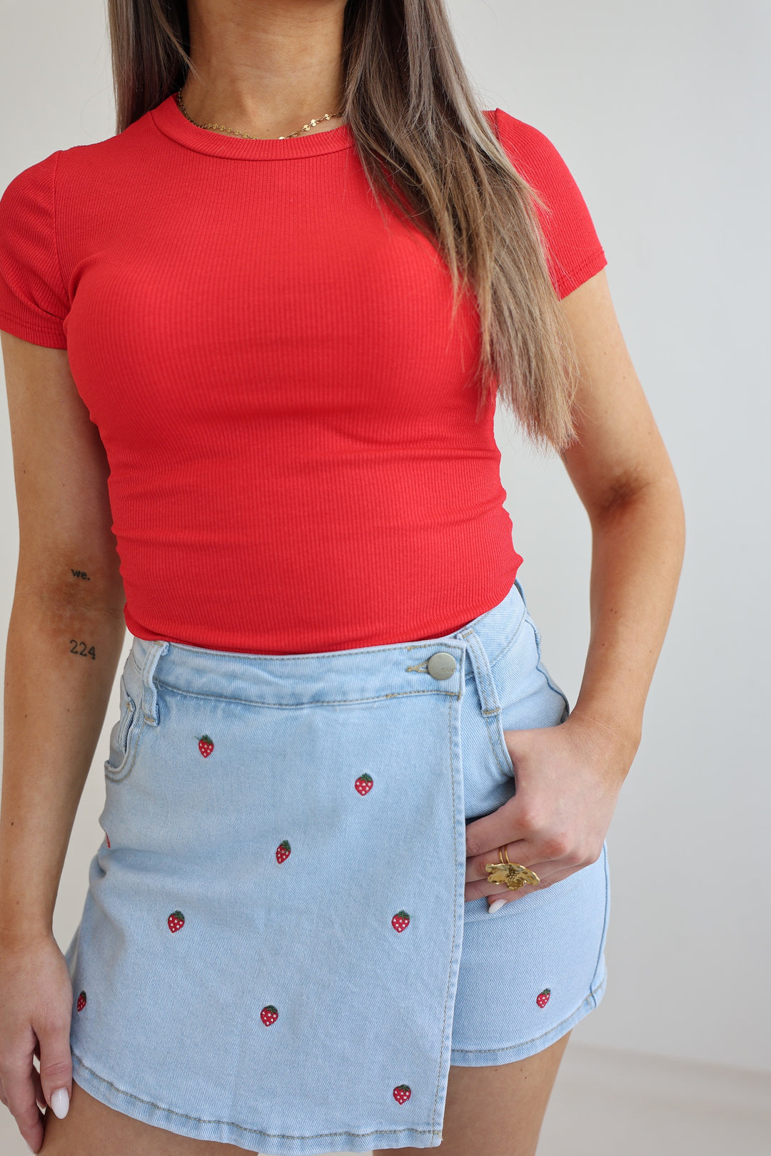 Jeans-Hosenrock Strawberry Spring