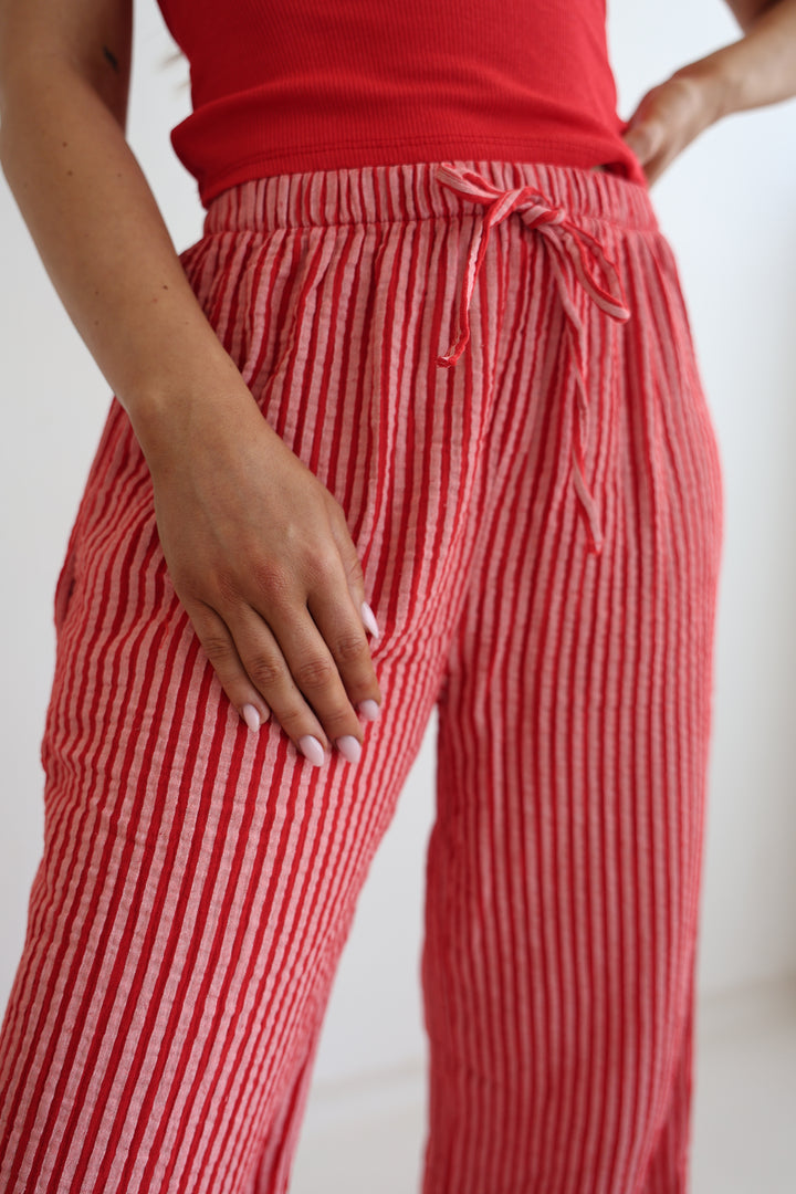 Lange Musselinhose mit Streifen Little Lines