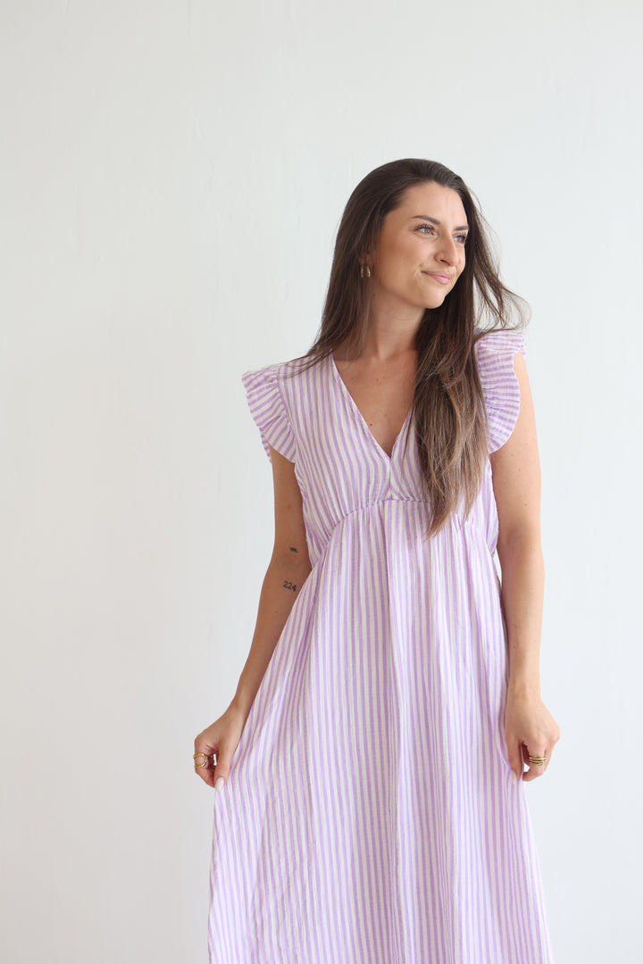 Langes Musselinkleid Summer Striped