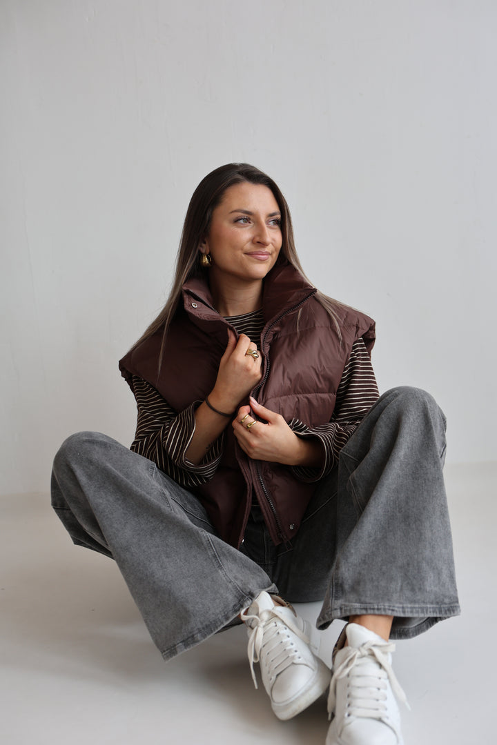 Brown Puffer Gilet