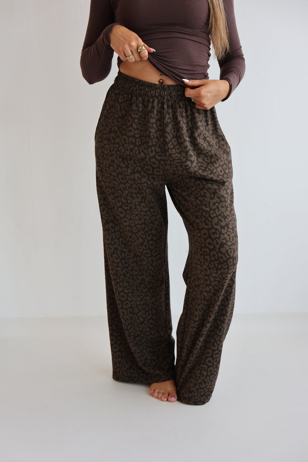 Jersey Jogger Pants mit Leoprint Nuna