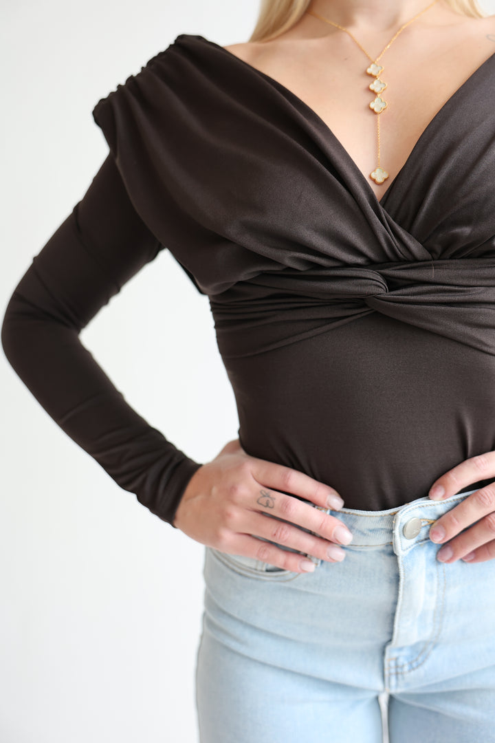 Drapiertes Wickel-Shirt Cassy