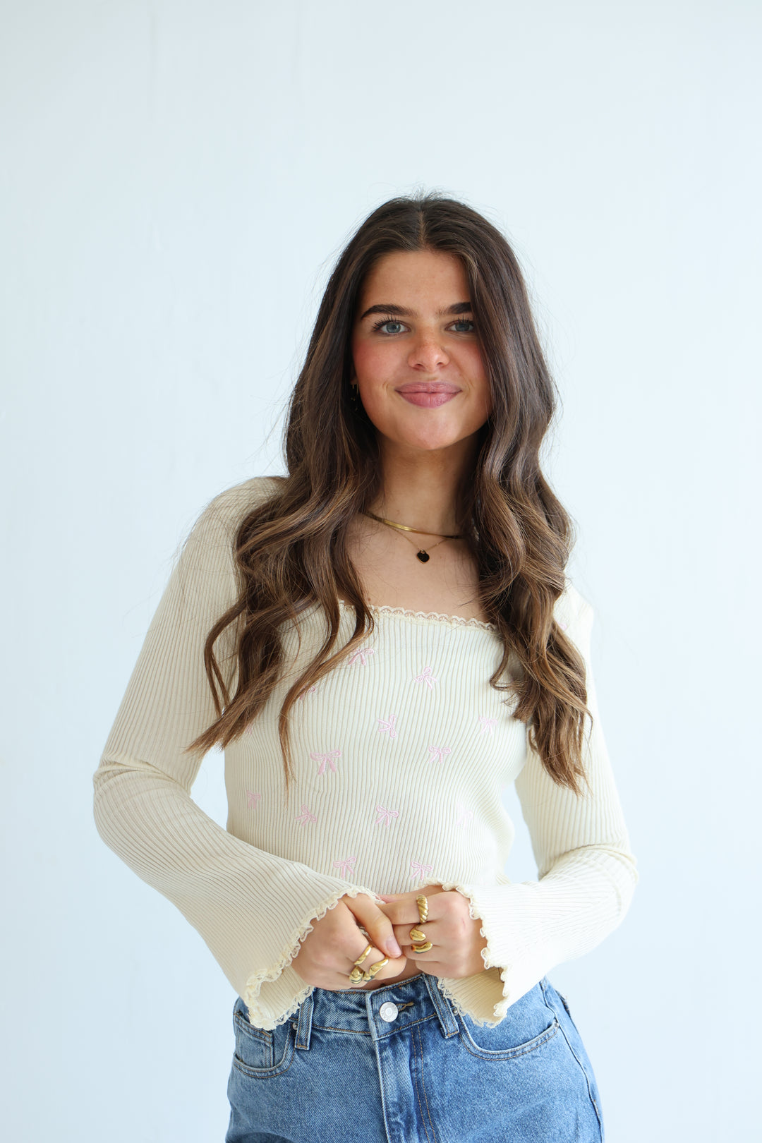 Geripptes Longsleeve Pretty Bows