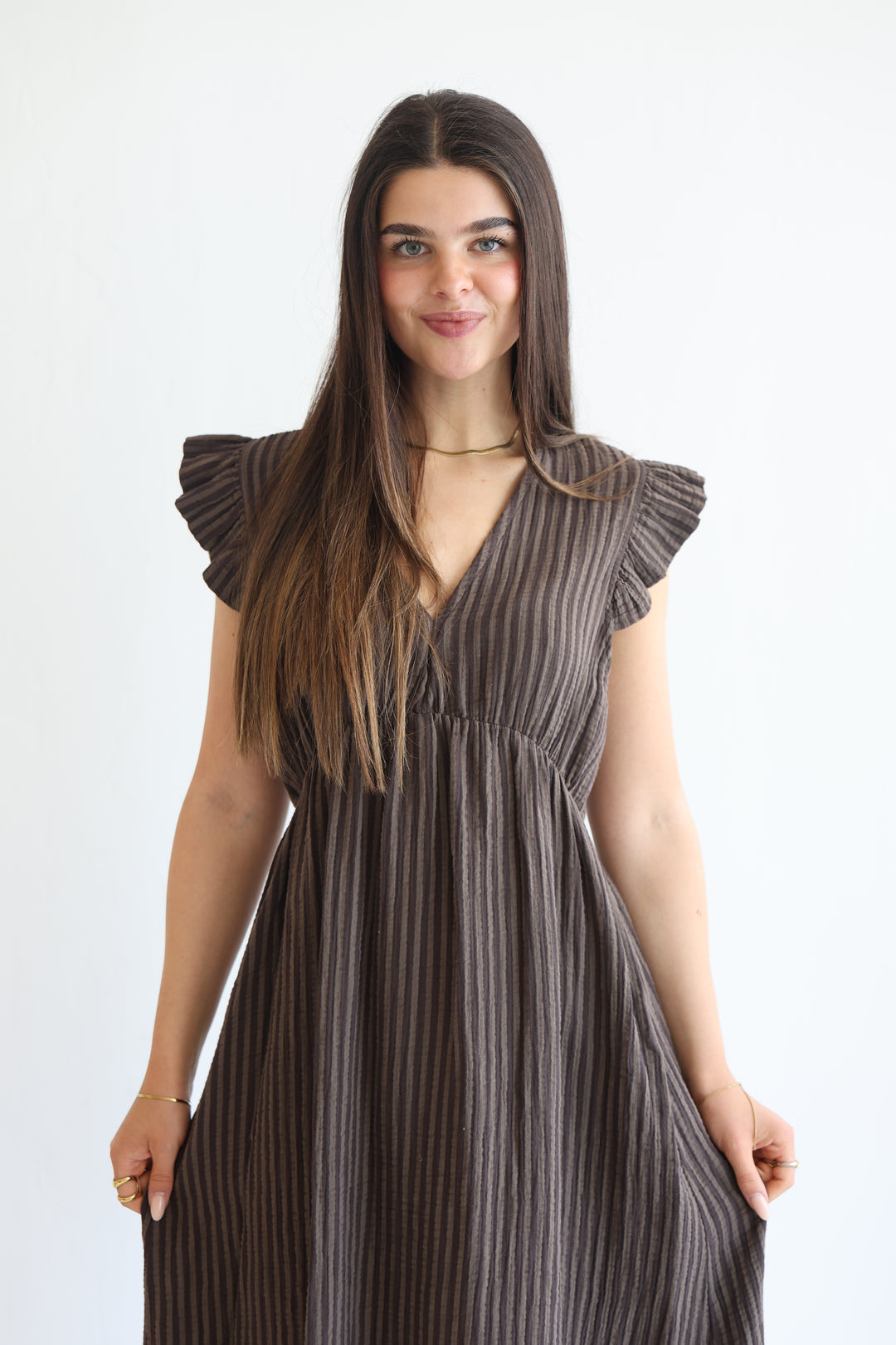Langes Musselinkleid Summer Striped