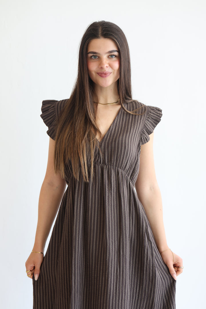 Langes Musselinkleid Summer Striped