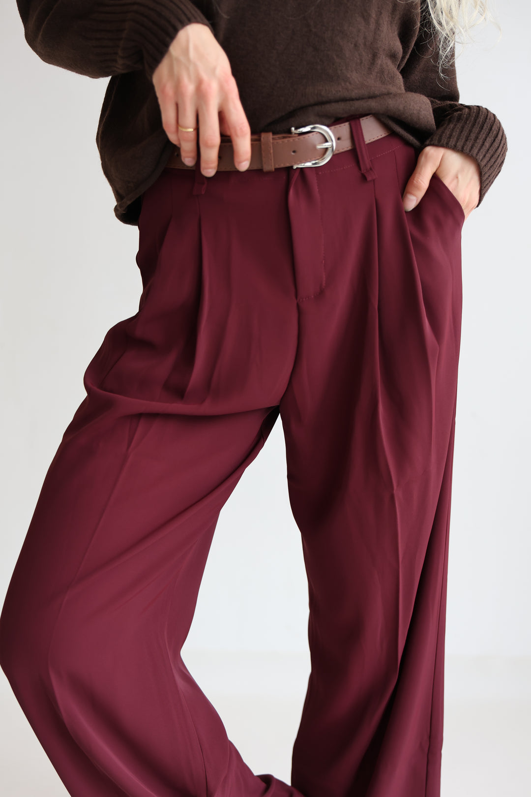 Bundfaltenhose mit Gürtel Anna (23091)