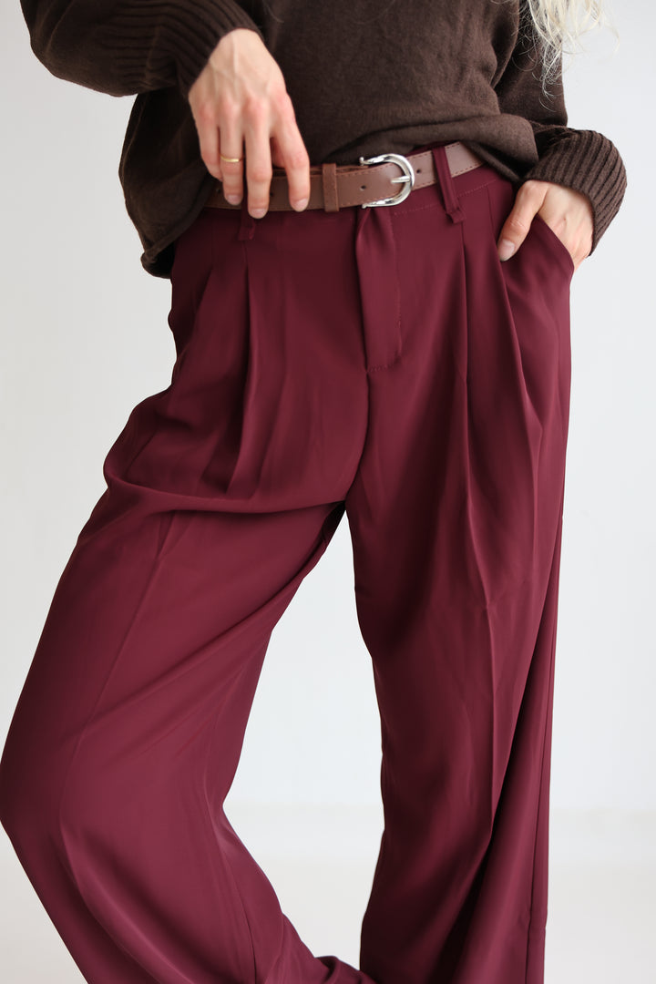 Bundfaltenhose mit Gürtel Anna (23091)