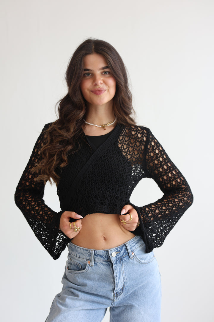 Cropped Crochet Sweater