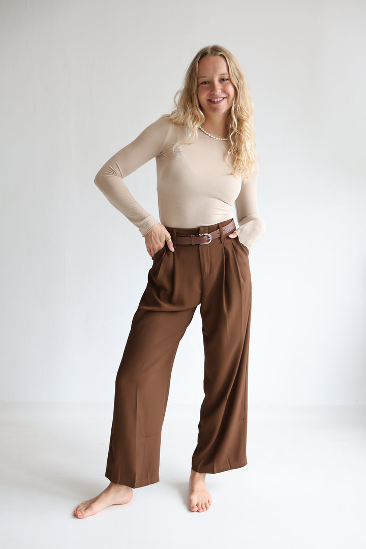 Bundfaltenhose mit Gürtel Anna