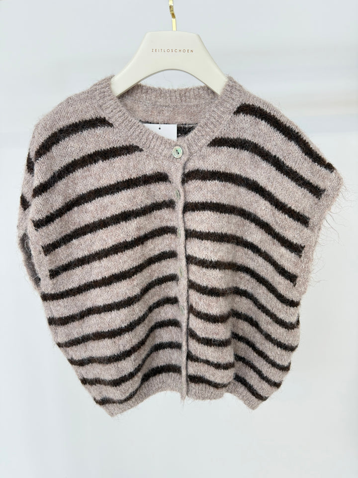 GESTREIFTE WESTE COSIMA MOCCA (B-WARE)