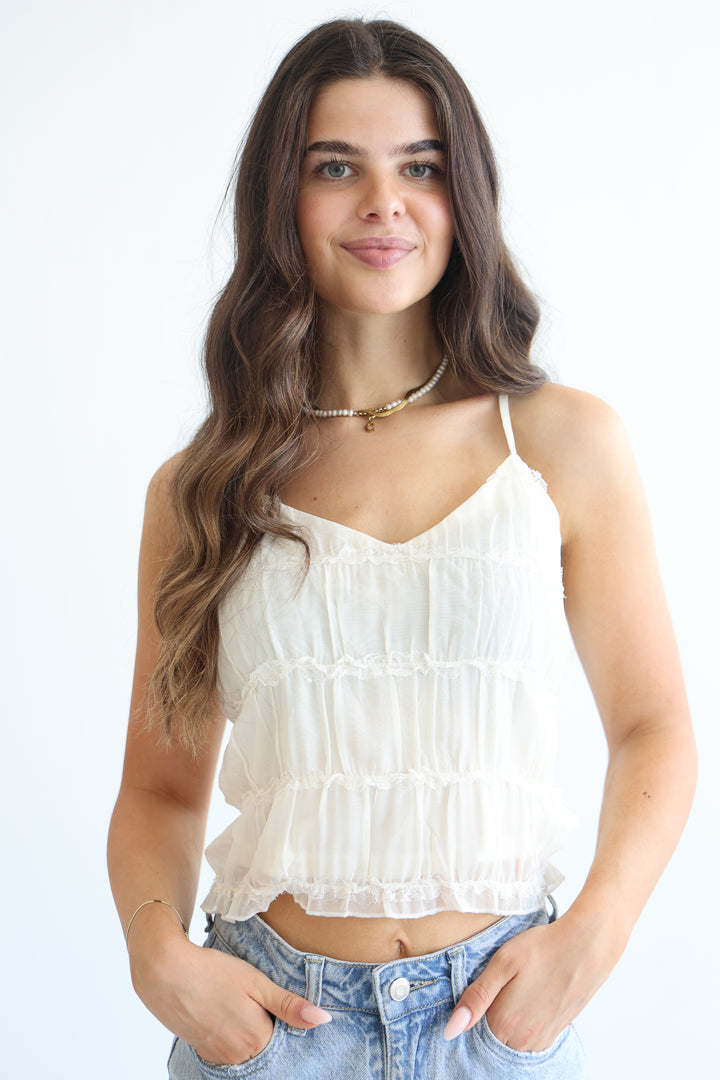 Sunlit Ruffle Basic Top