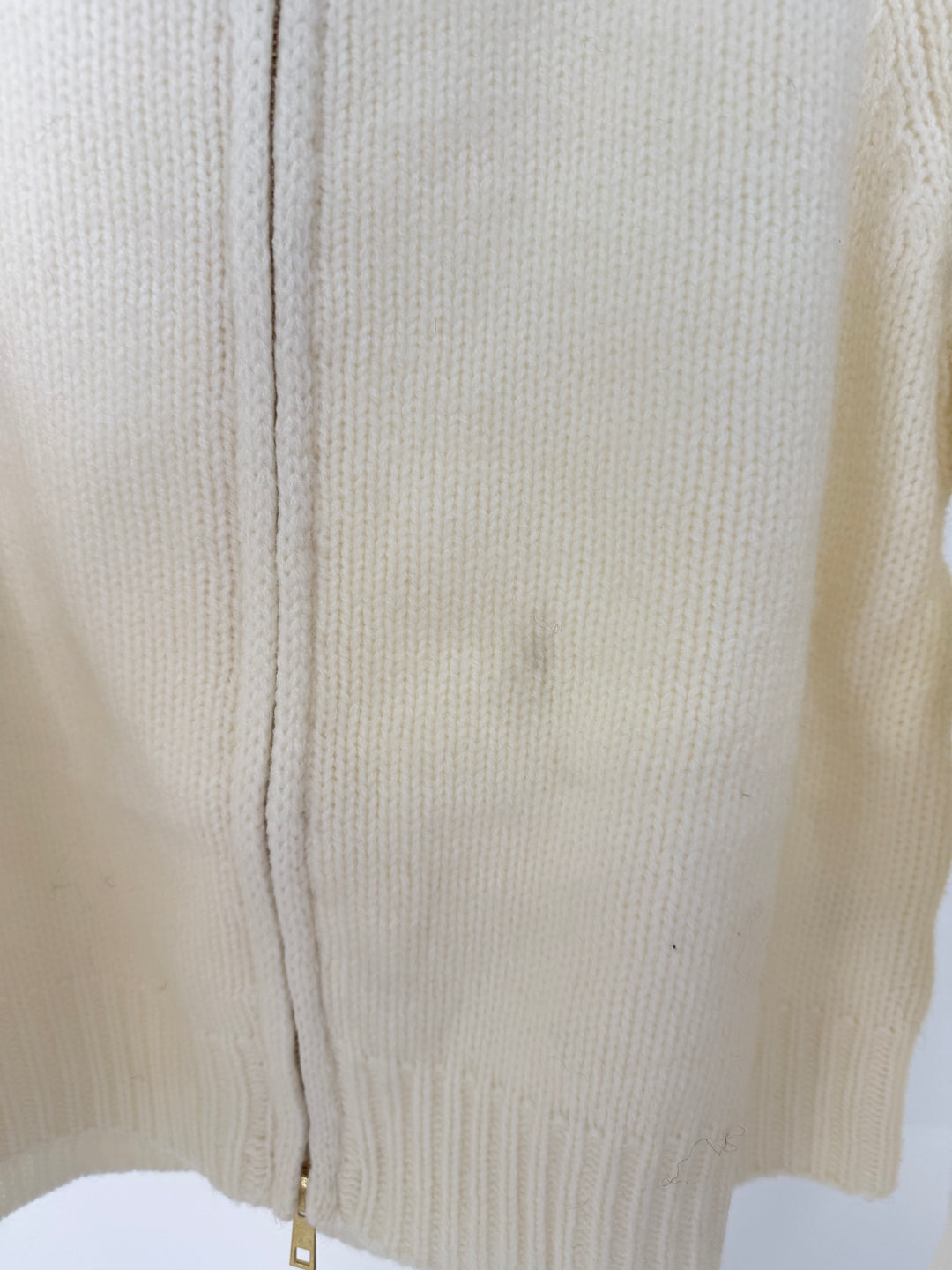 GOLDEN ZIP CARDIGAN CREME (B-WARE)