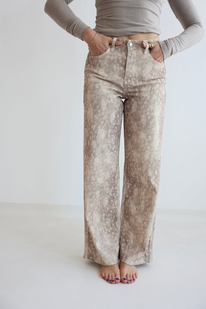 Animal Print Denim Jeans