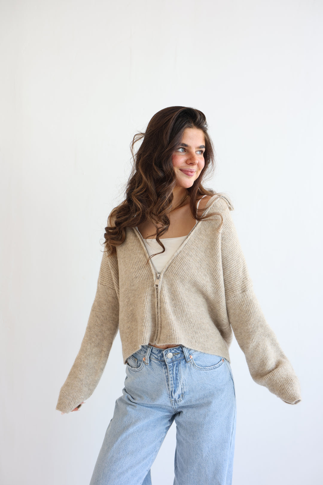 Casual Zipper Cardigan