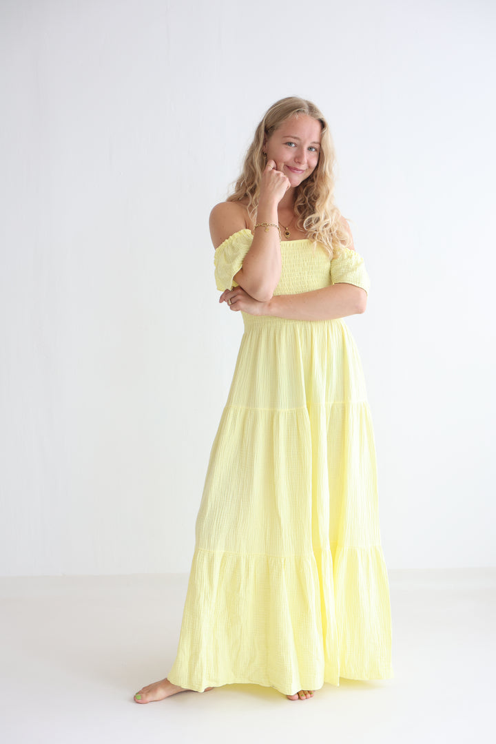 Langes Kleid mit Raffung Livia