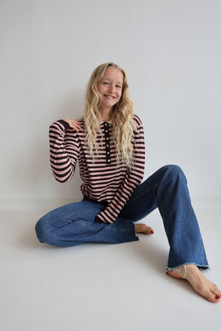 Rugby Striped Polo Longsleeve
