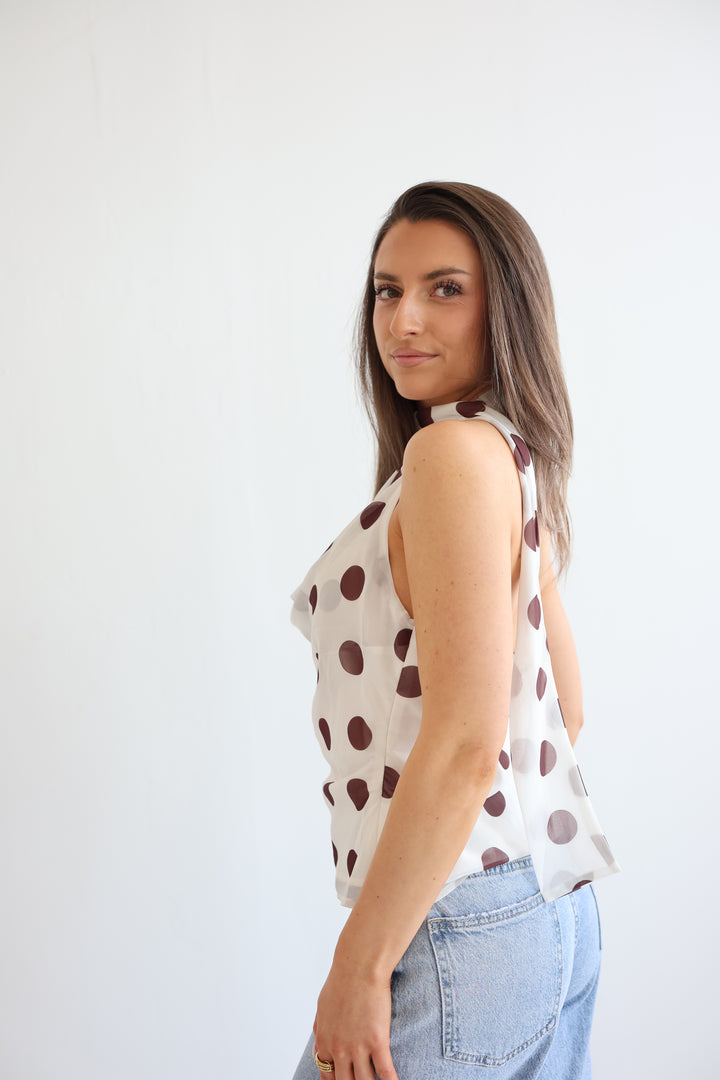 Polka Dot Wrap Top