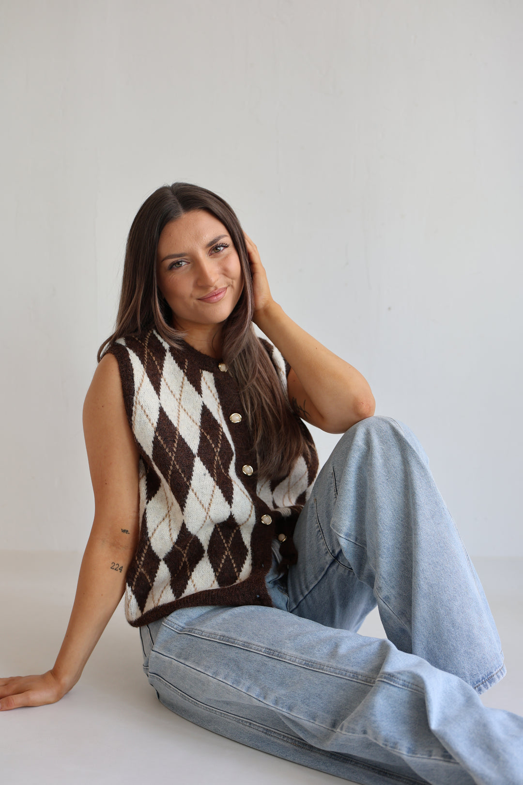 Weste Vintage Argyle Chic