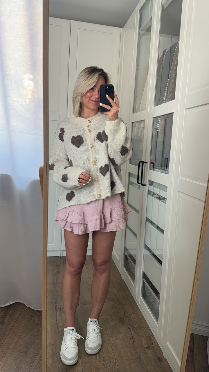 Cardigan mit goldenen Manschettenknöpfen Heartful