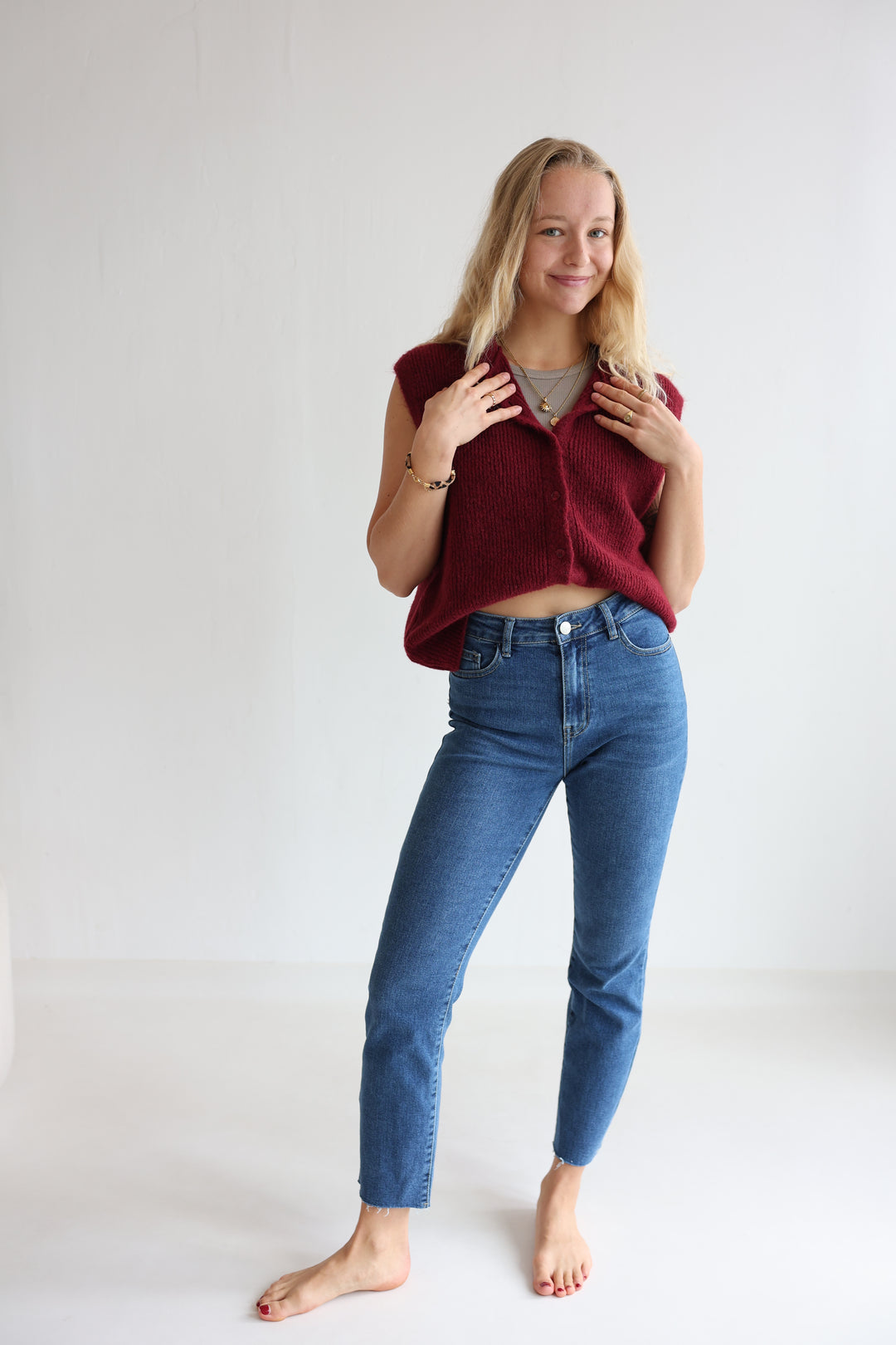 Einfarbige Weste Jolina