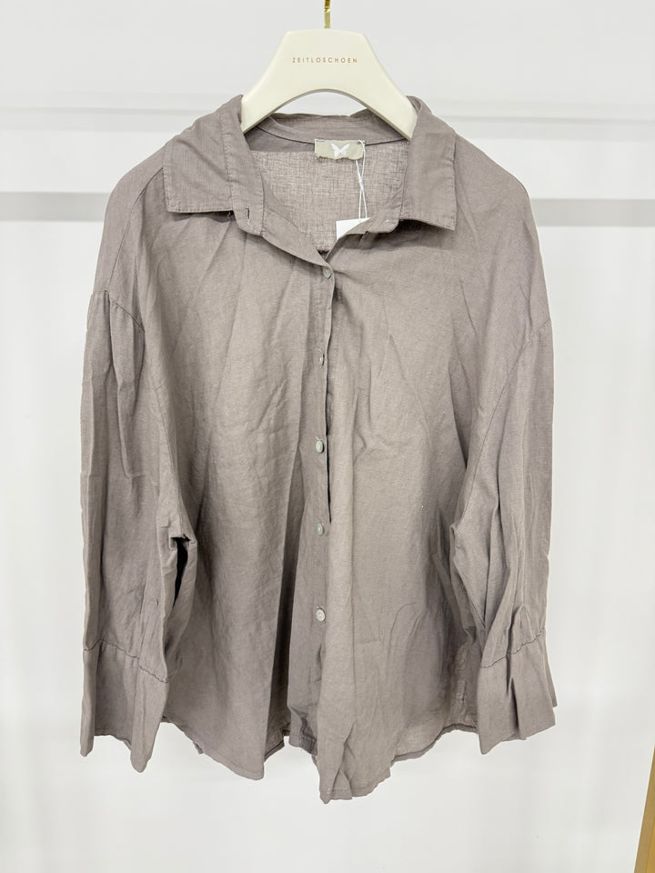 CLASSIC OVERSIZE COTTON HEMD TAUPE (B-WARE)