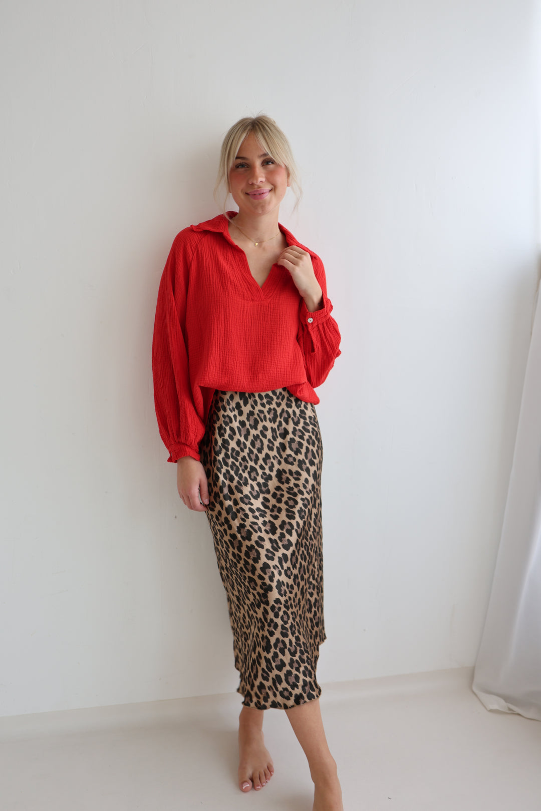 Langer Rock mit Leoprint Lion