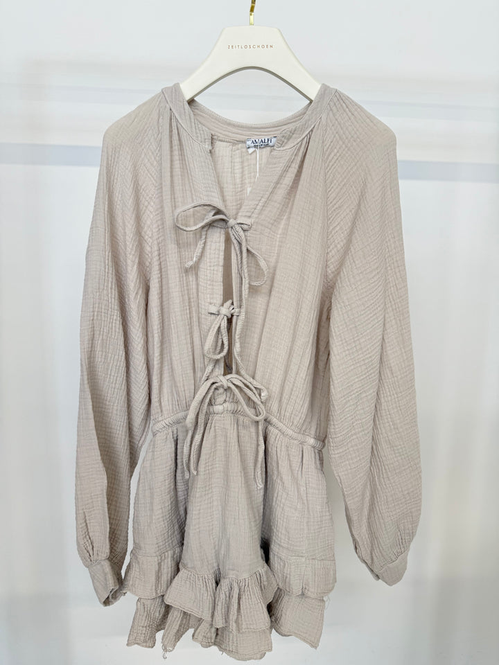 EINFARBIGER MUSSELINJUMPSUIT NANNI BEIGE (B-WARE)