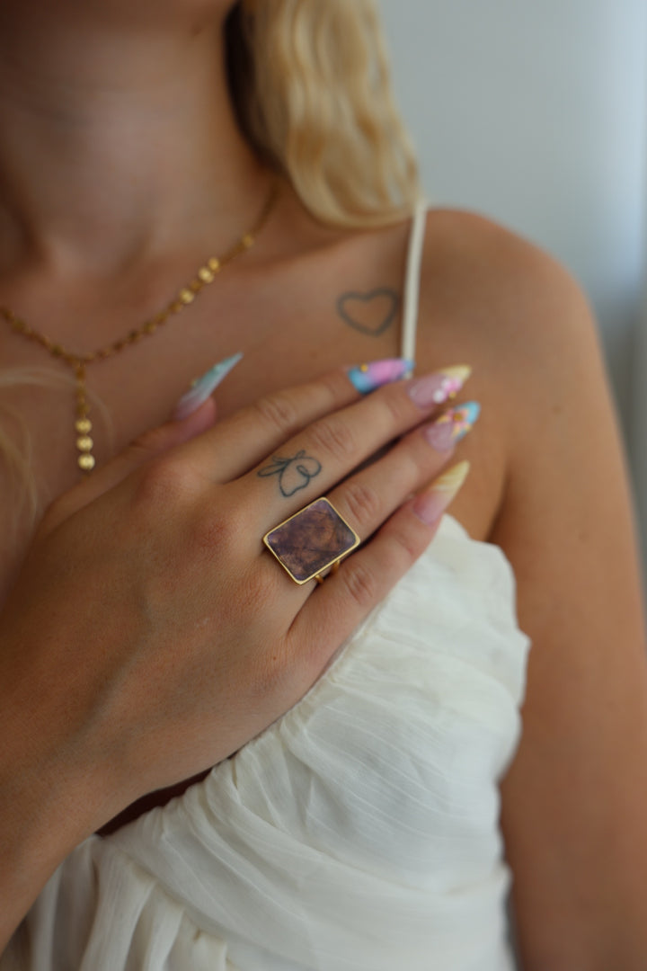 Ring Square Stone