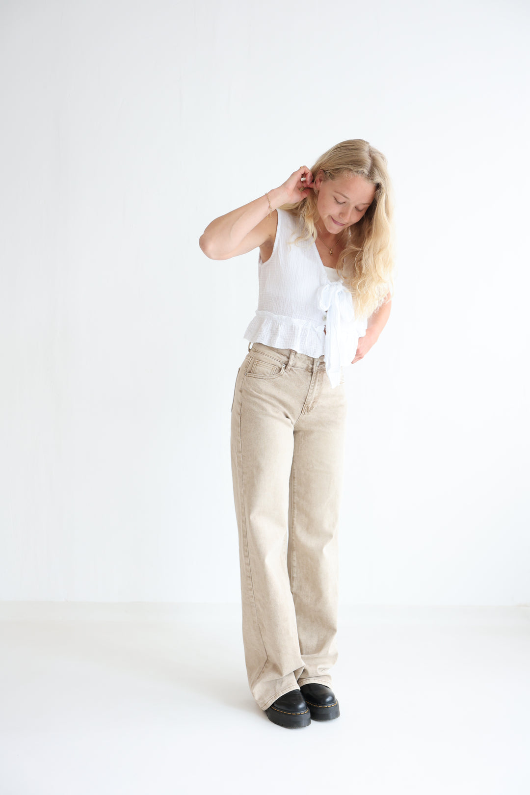 Extra Long Straight Fit Jeans Cappuccino