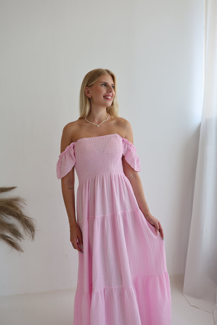 Langes Kleid mit Raffung Livia