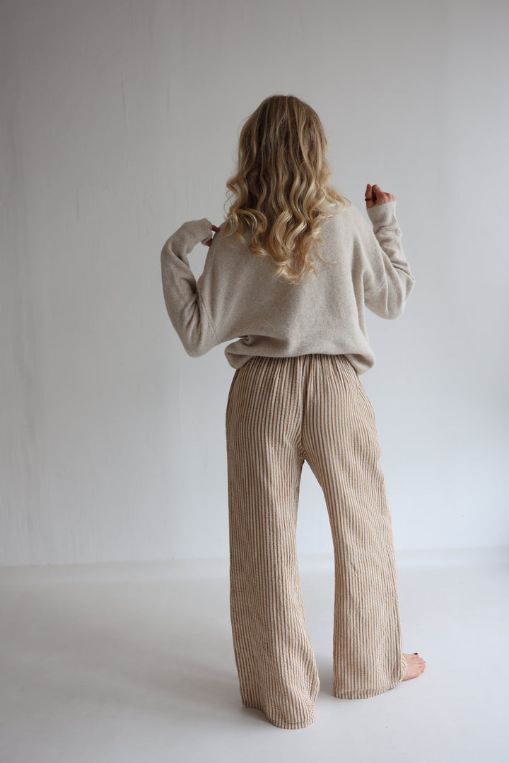 Lange Musselinhose mit Streifen Little Lines