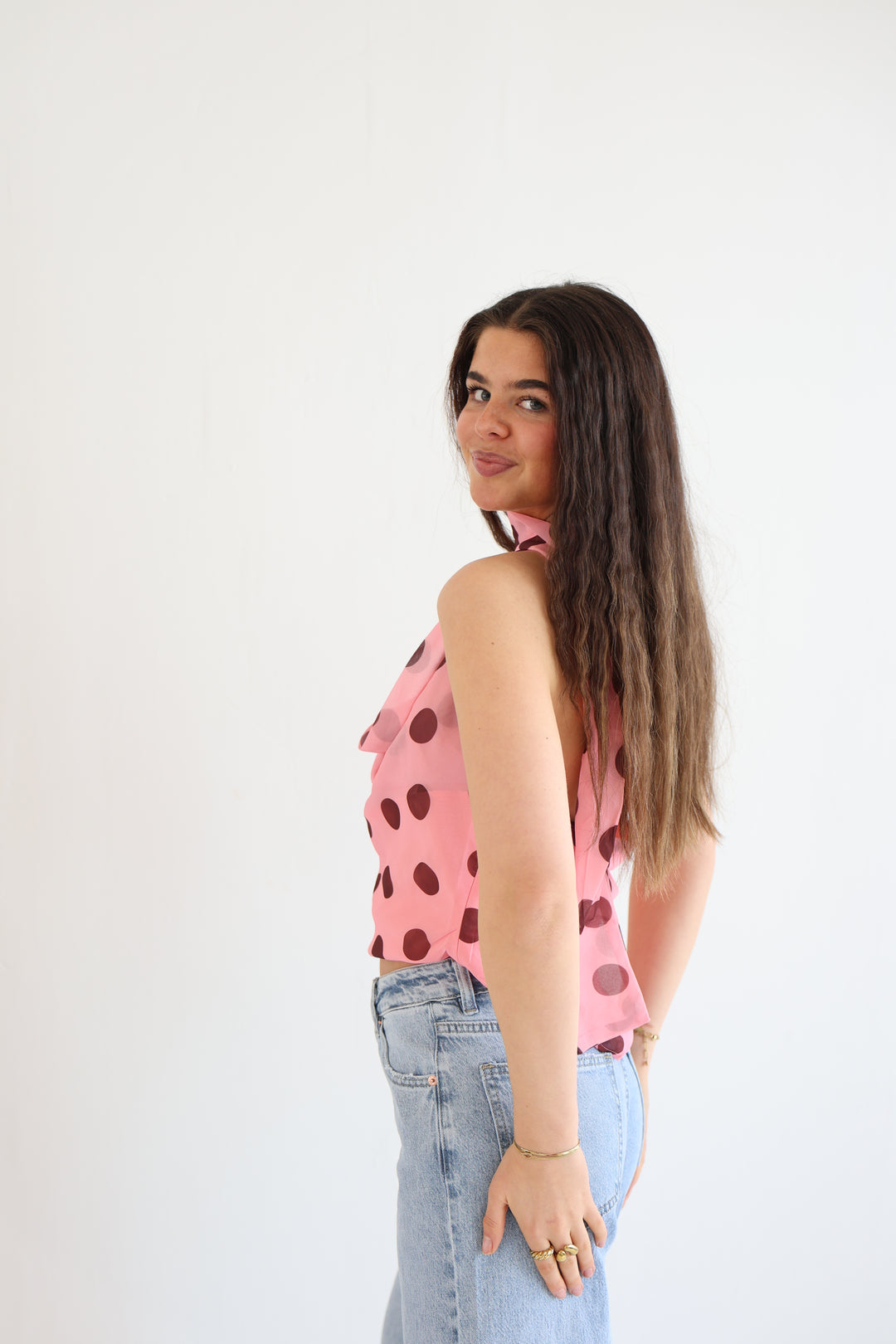Polka Dot Wrap Top