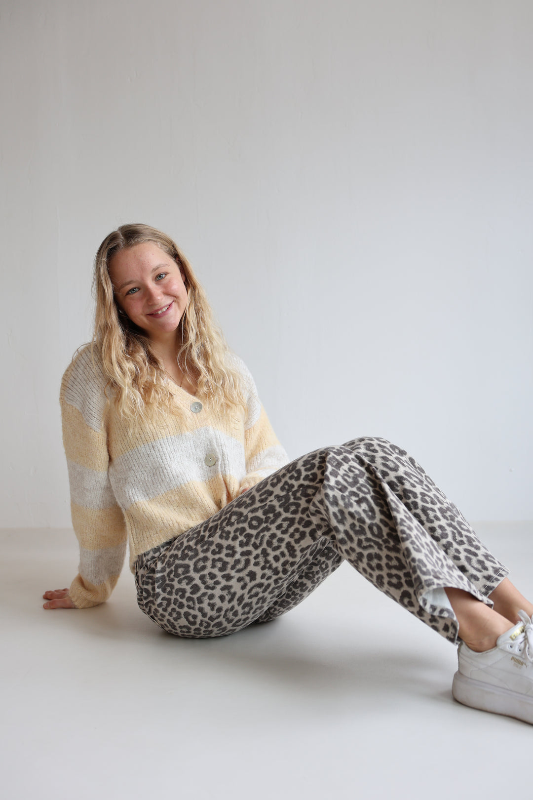 Striped V-Neck Cardigan