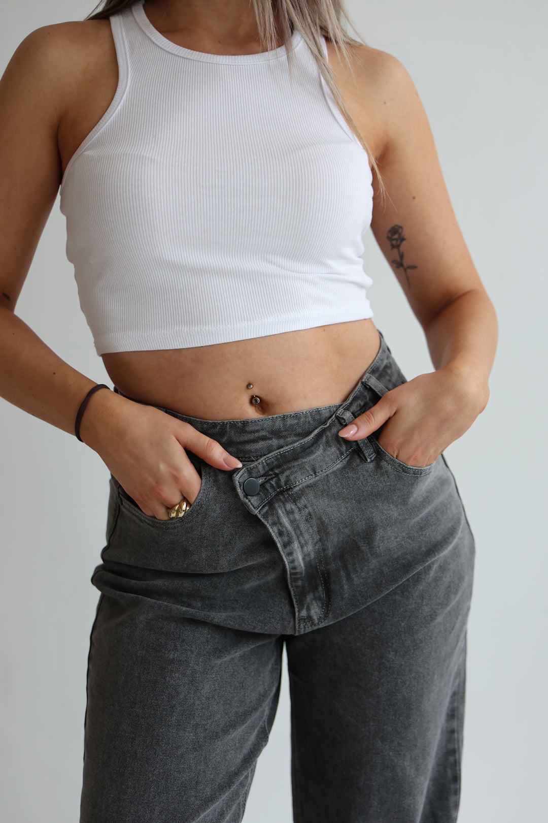 Asymmetrische Straight Fit Jeans Daria