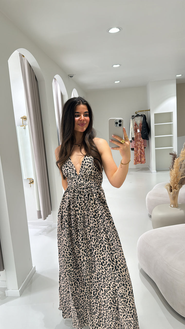 Leopard Print Boho Dress