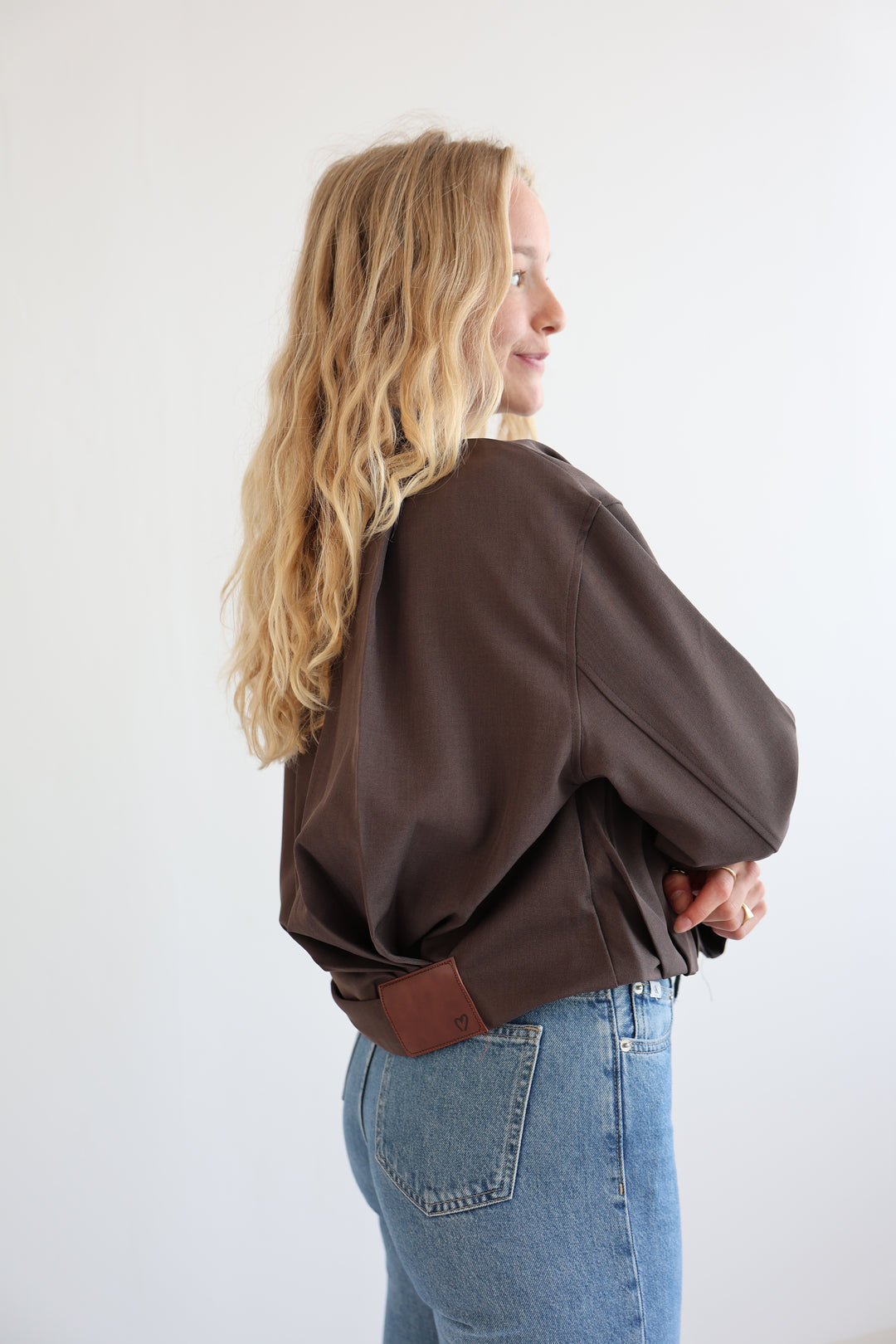 Minimal Cropped Bomber Jacket