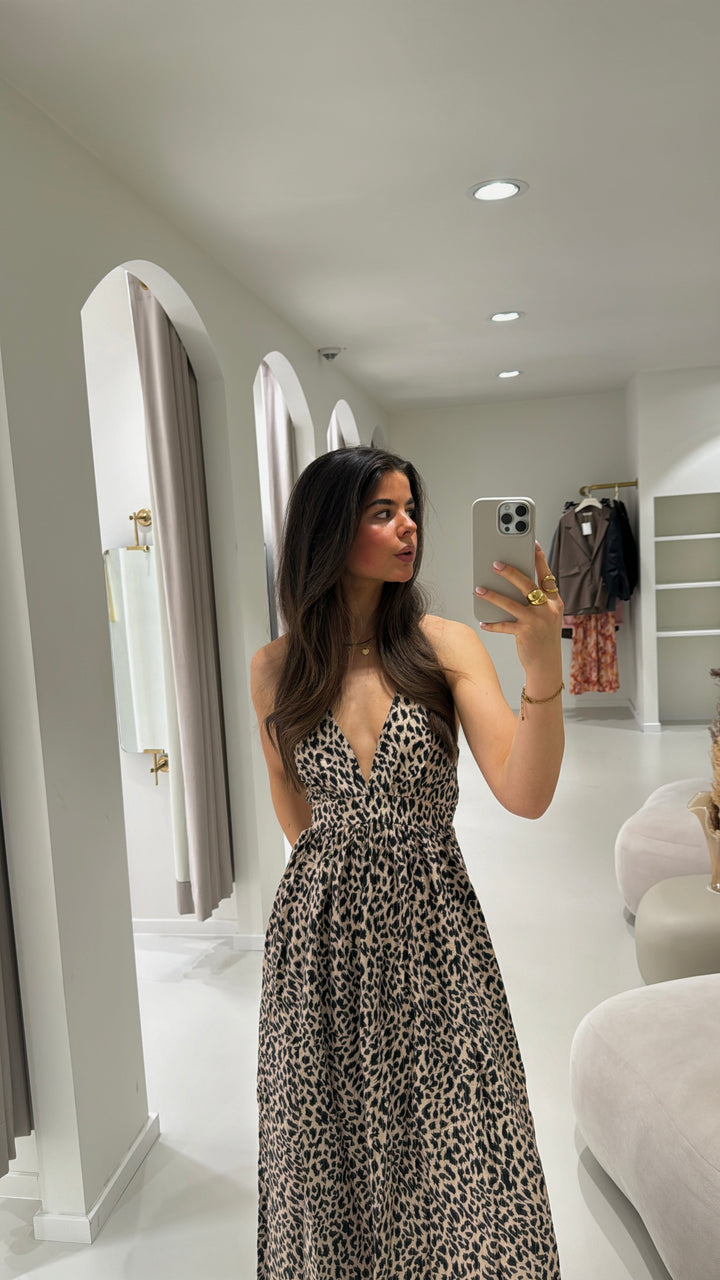 Leopard Print Boho Dress