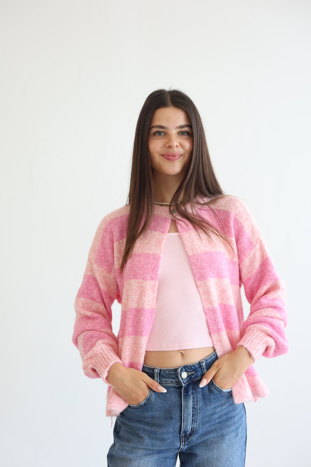 Sugar Stripe Button Cardigan