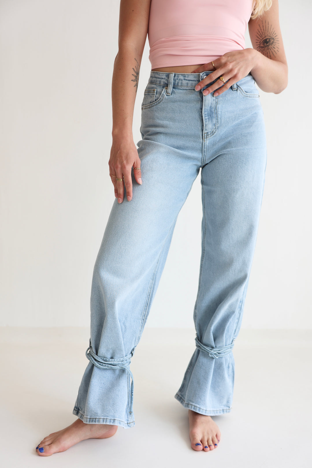 High Waist Ankle Jeans