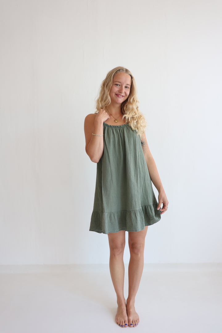 Musselinkleid mit Mini-Volant Hailey