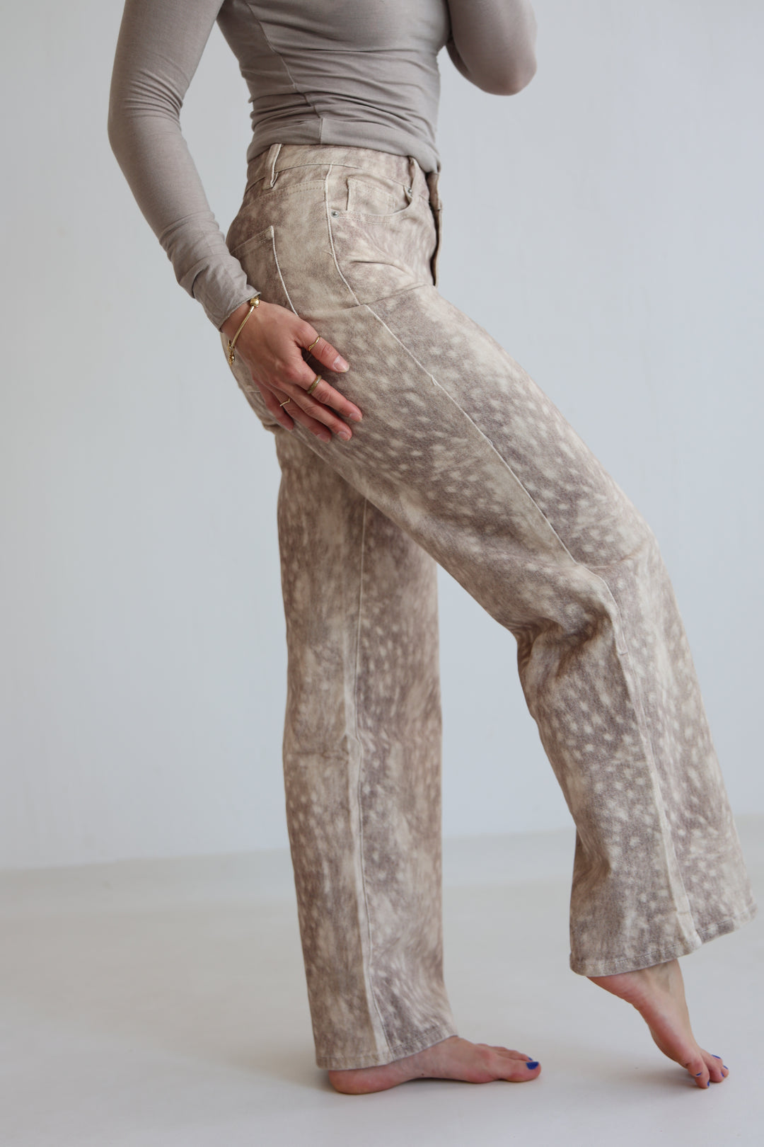 Animal Print Denim Jeans
