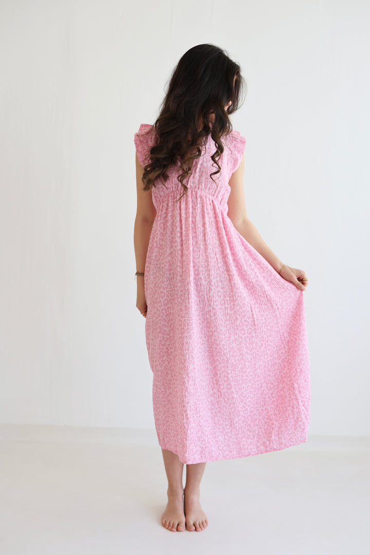 Langes Musselinkleid Timeless Leopard