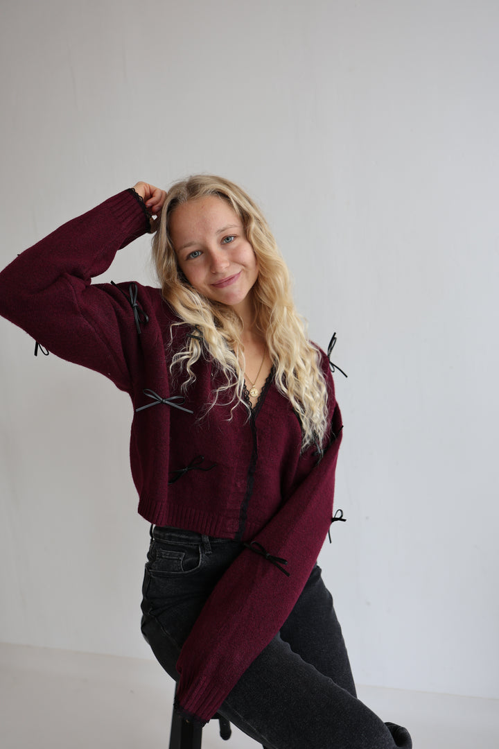 Cardigan Black Bows