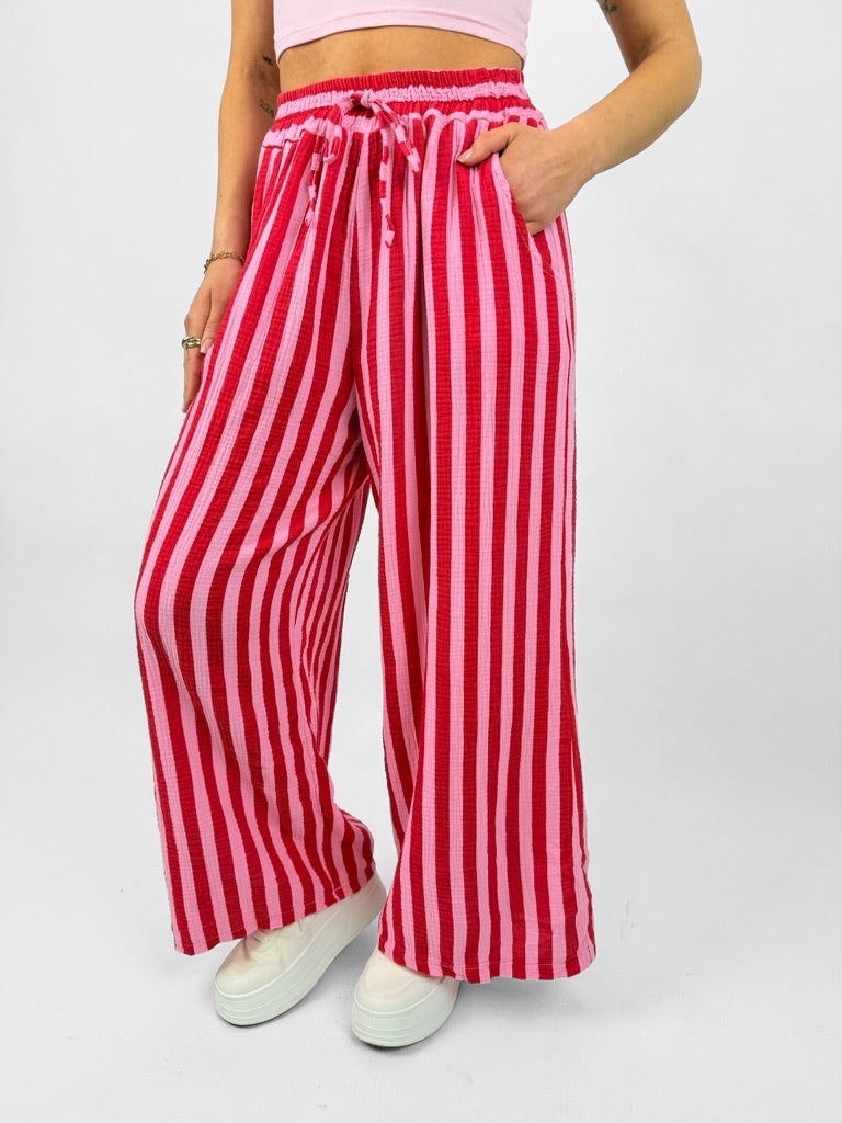 Gestreifte Musselinhose Cool Fit