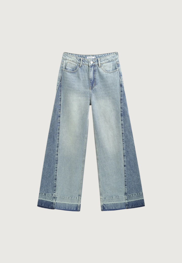 Block Fade Wide Leg Jeans