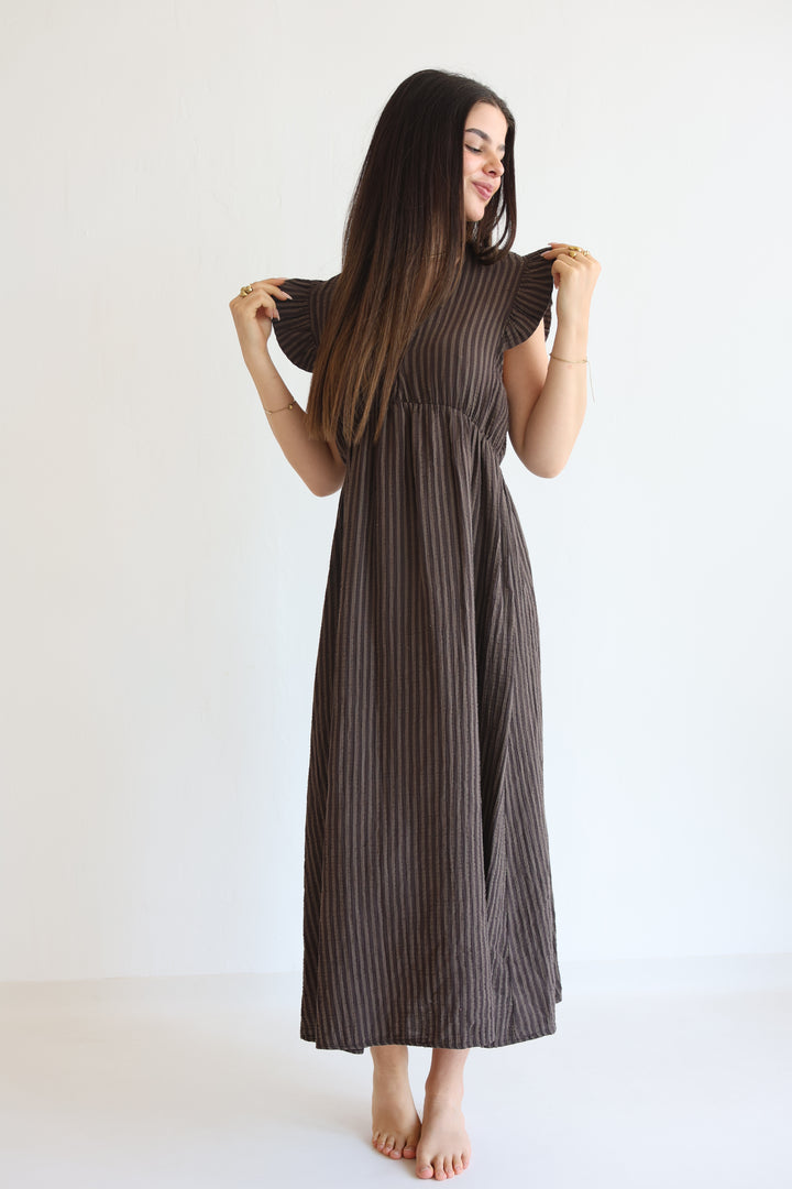 Langes Musselinkleid Summer Striped