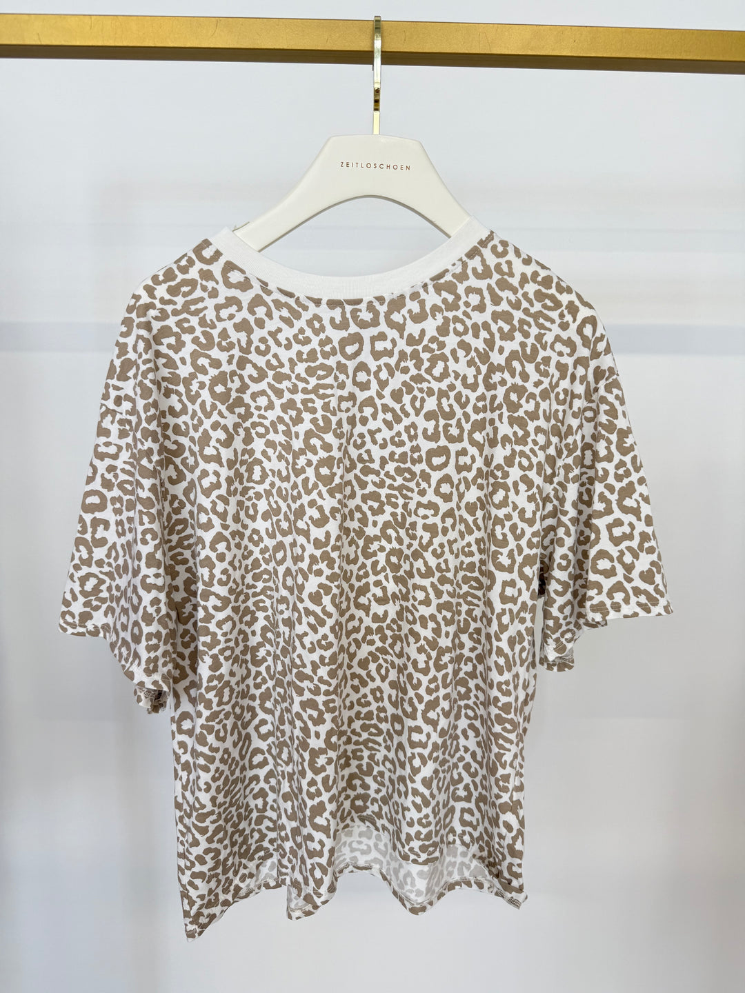 OVERSIZE T-SHIRT MIT LEOPRINT VANILLA (B-WARE)