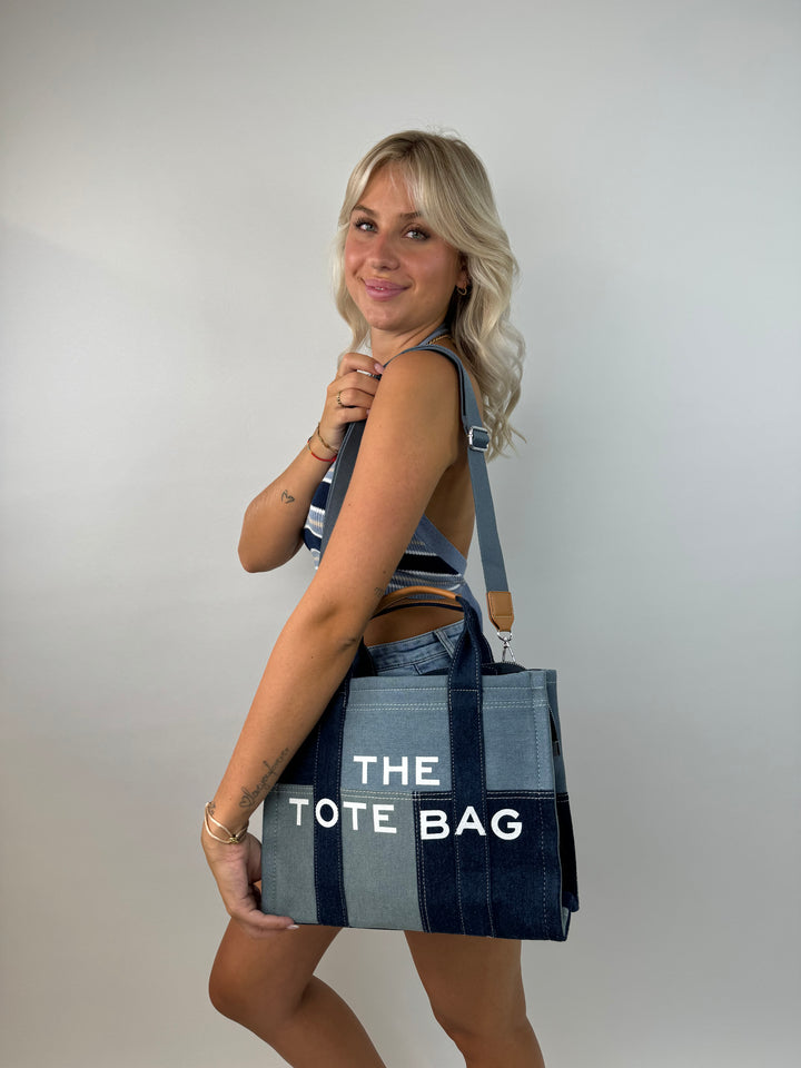 Tote Bag im Denimlook