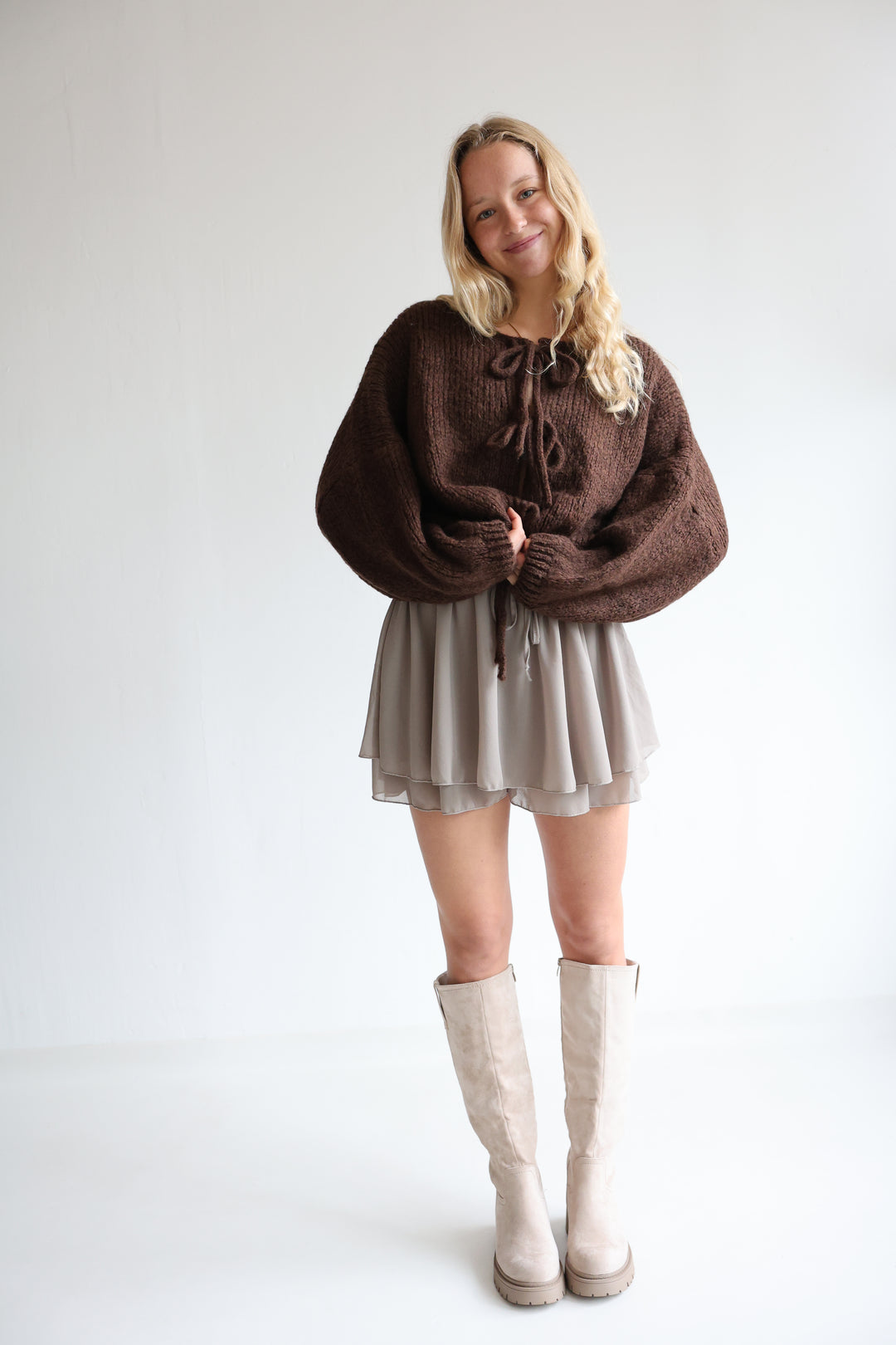 Langarm Cardigan mit Schleifen Lilly